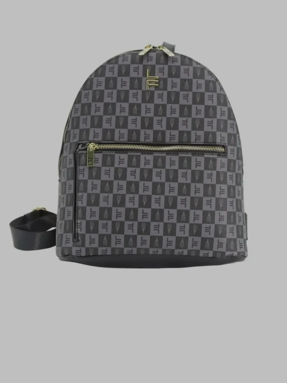 London Fog Women's Raven Tower Signature Print Backpack in Black